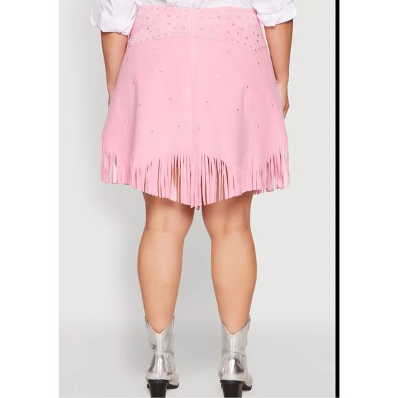 Western Style studded fringe over skirt - Picture 3 of 9